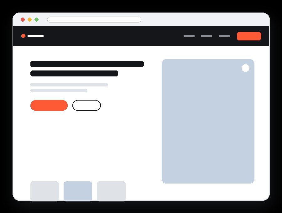 Website design for a startup analytics company, showing a modern hero section with a clear value proposition